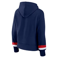 Women's Fanatics  Navy New England Patriots Over Under Pullover Hoodie