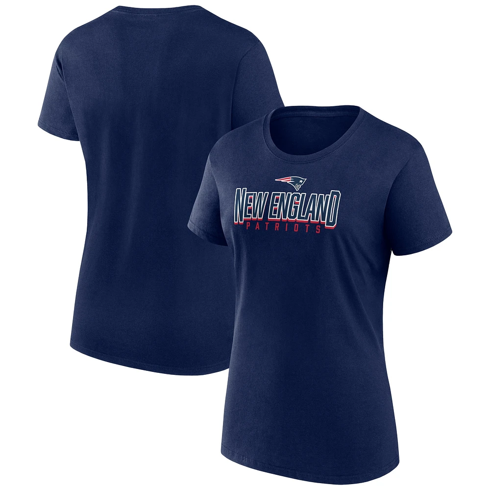 Women's Fanatics  Navy New England Patriots Route T-shirt