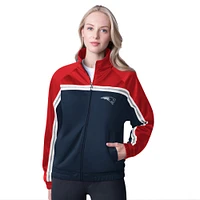 Veste de survêtement d'après-match entièrement zippée G-III 4Her by Carl Banks pour femme, bleu marine, des New England Patriots