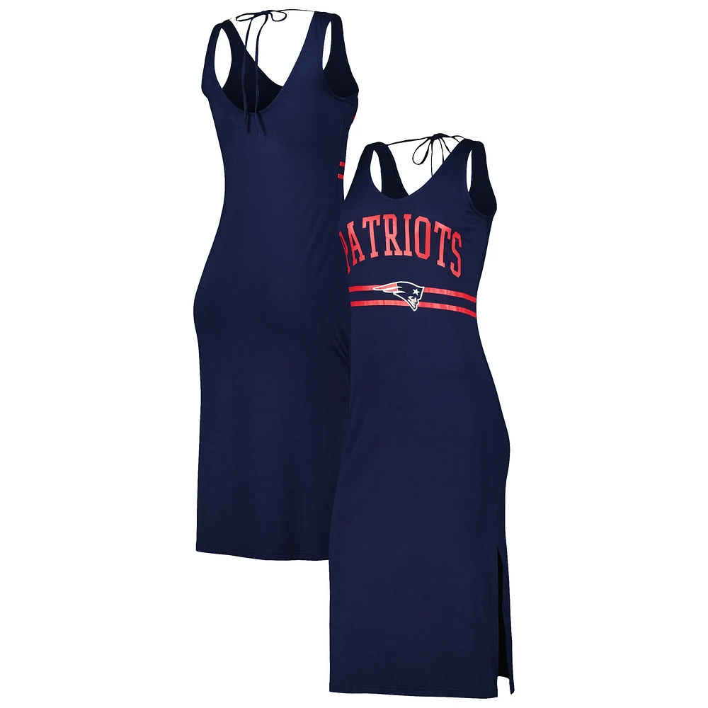 Robe longue à encolure en V pour femme G-III 4Her by Carl Banks Navy New England Patriots Training