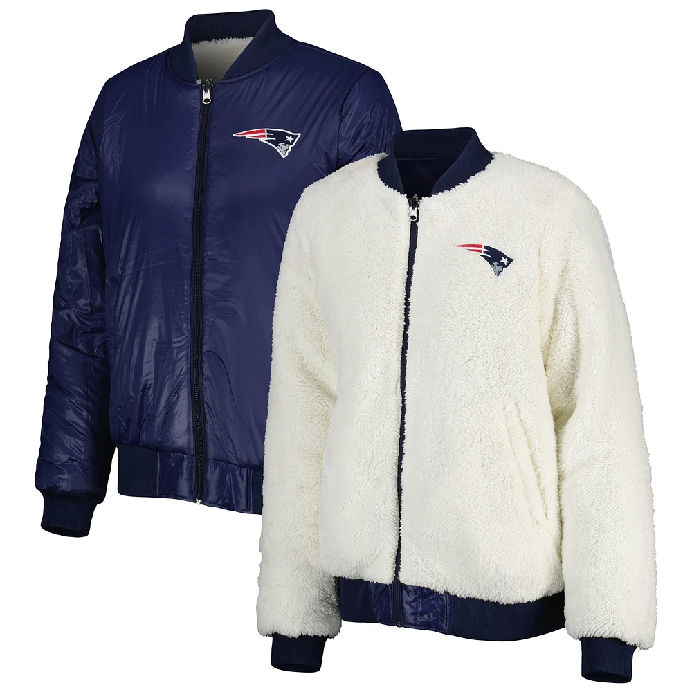 Veste réversible pour femme G-III 4Her by Carl Banks Oatmeal/Navy New England Patriots Switchback Full-Zip