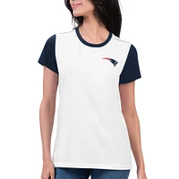 Women's G-III 4Her by Carl Banks White New England Patriots Fashion Illustration T-Shirt