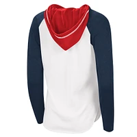 T-shirt à manches longues pour femme G-III 4Her by Carl Banks New England Patriots MVP Raglan Sweat capuche blanc