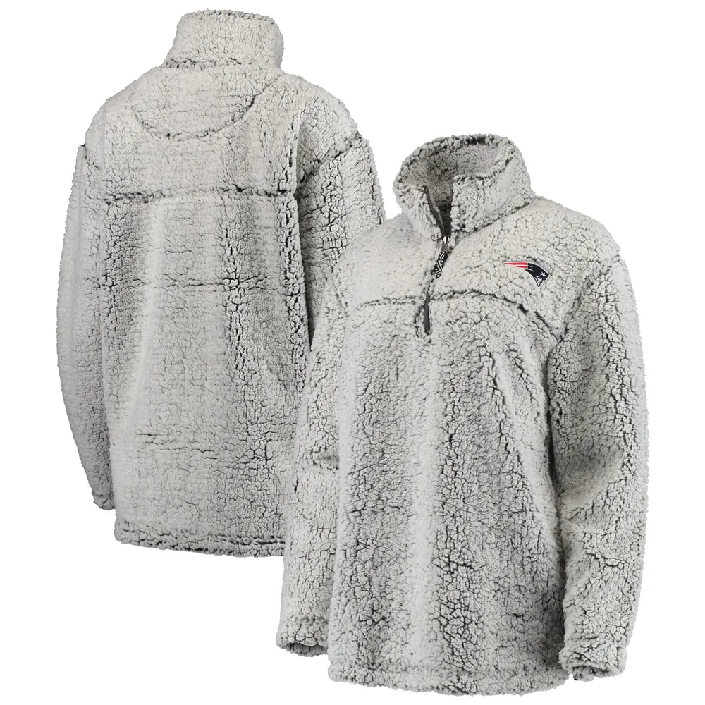 Veste grise à enfiler en sherpa des New England Patriots pour femme