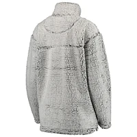 Veste grise à enfiler en sherpa des New England Patriots pour femme