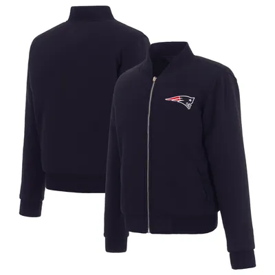 New England Patriots JH Design Women's Reversible Fleece Full-Zip Jacket - Navy