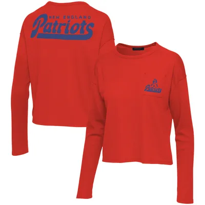 New England Patriots Junk Food Women's Pocket Thermal Long Sleeve T-Shirt - Red