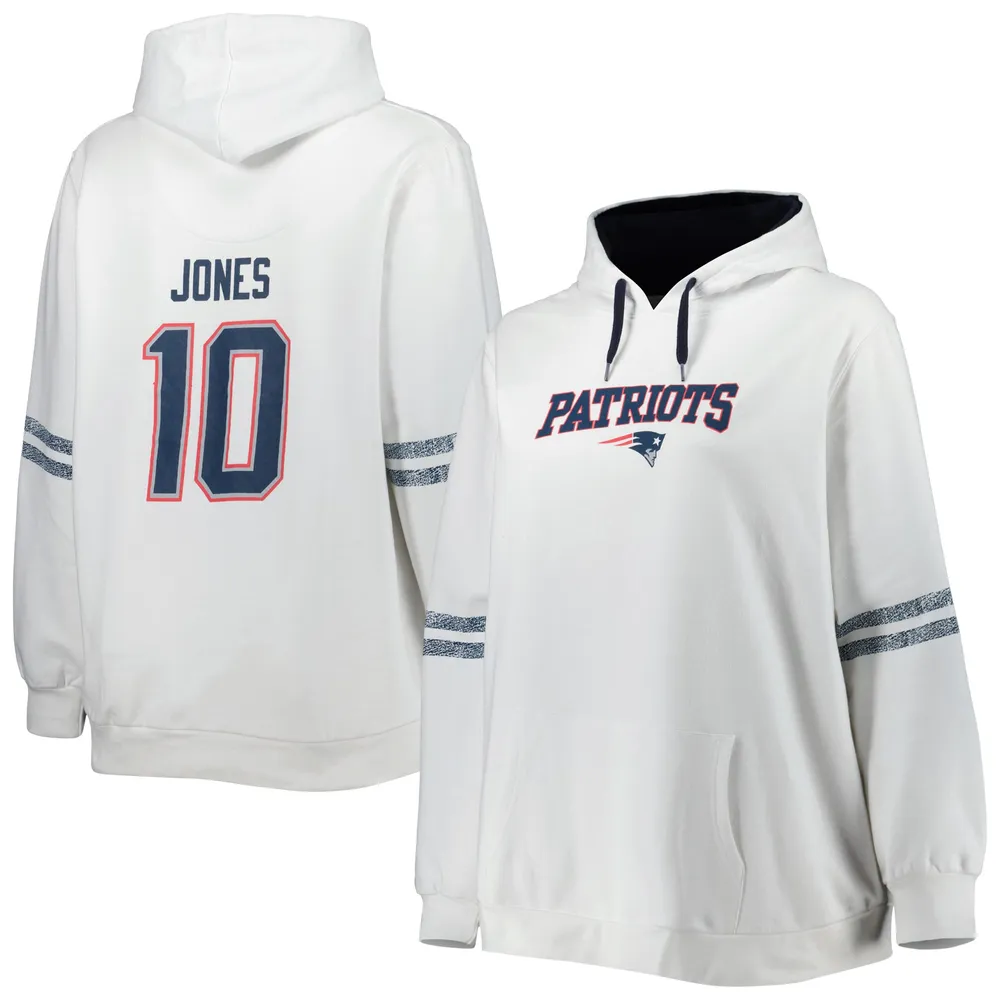 Fanatics Branded Women's Mac Jones White New England Patriots Plus Name &  Number Pullover Hoodie