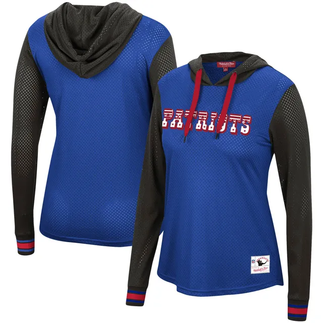 Men's New Era Royal New England Patriots Throwback Raglan Long Sleeve T- Shirt