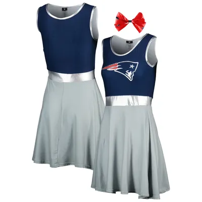 New England Patriots Women's Game Day Costume Dress Set - Navy/Gray