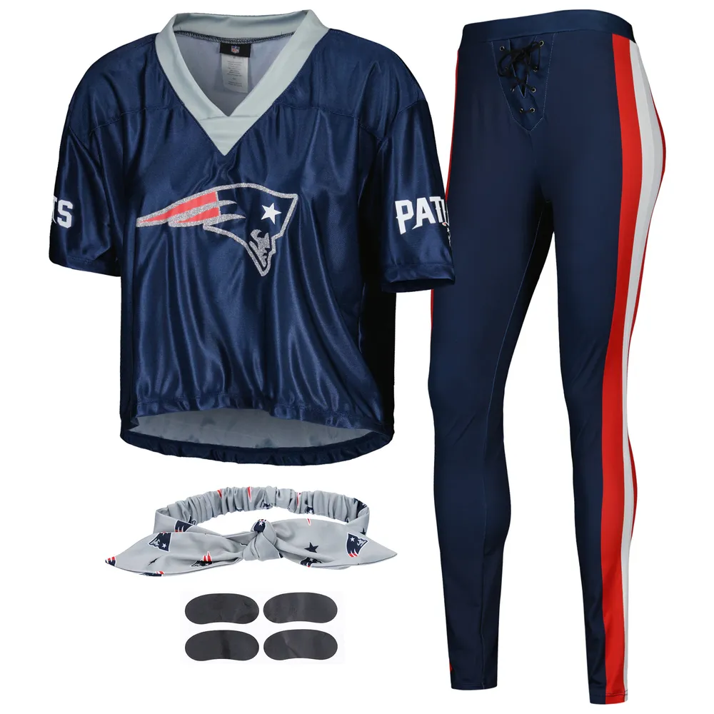 Women's Navy New England Patriots Game Day Costume Set