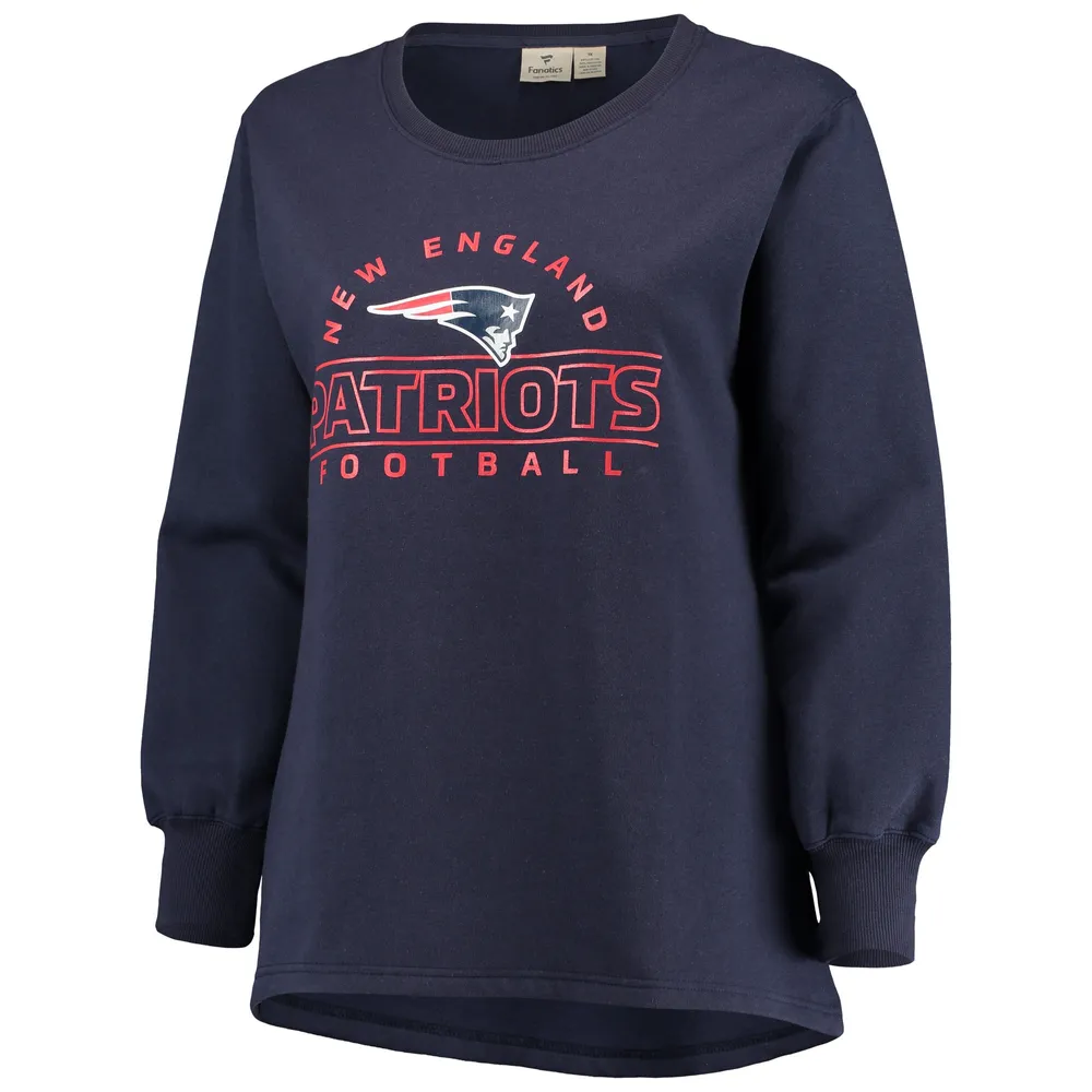 Fanatics Branded Women's Navy New England Patriots Plus Fleece Pullover  Sweatshirt