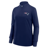 Veste à glissière quart de tour Velocity New England Patriots bleu marine pour femme