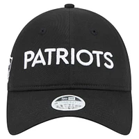 Casquette ajustable New Era noire New England Patriots Cece 9TWENTY pour femme