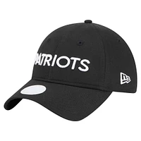 Casquette ajustable New Era noire New England Patriots Cece 9TWENTY pour femme