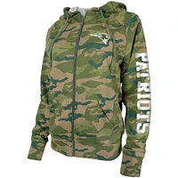 Women's New Era Camo England Patriots Raglan Full-Zip Hoodie