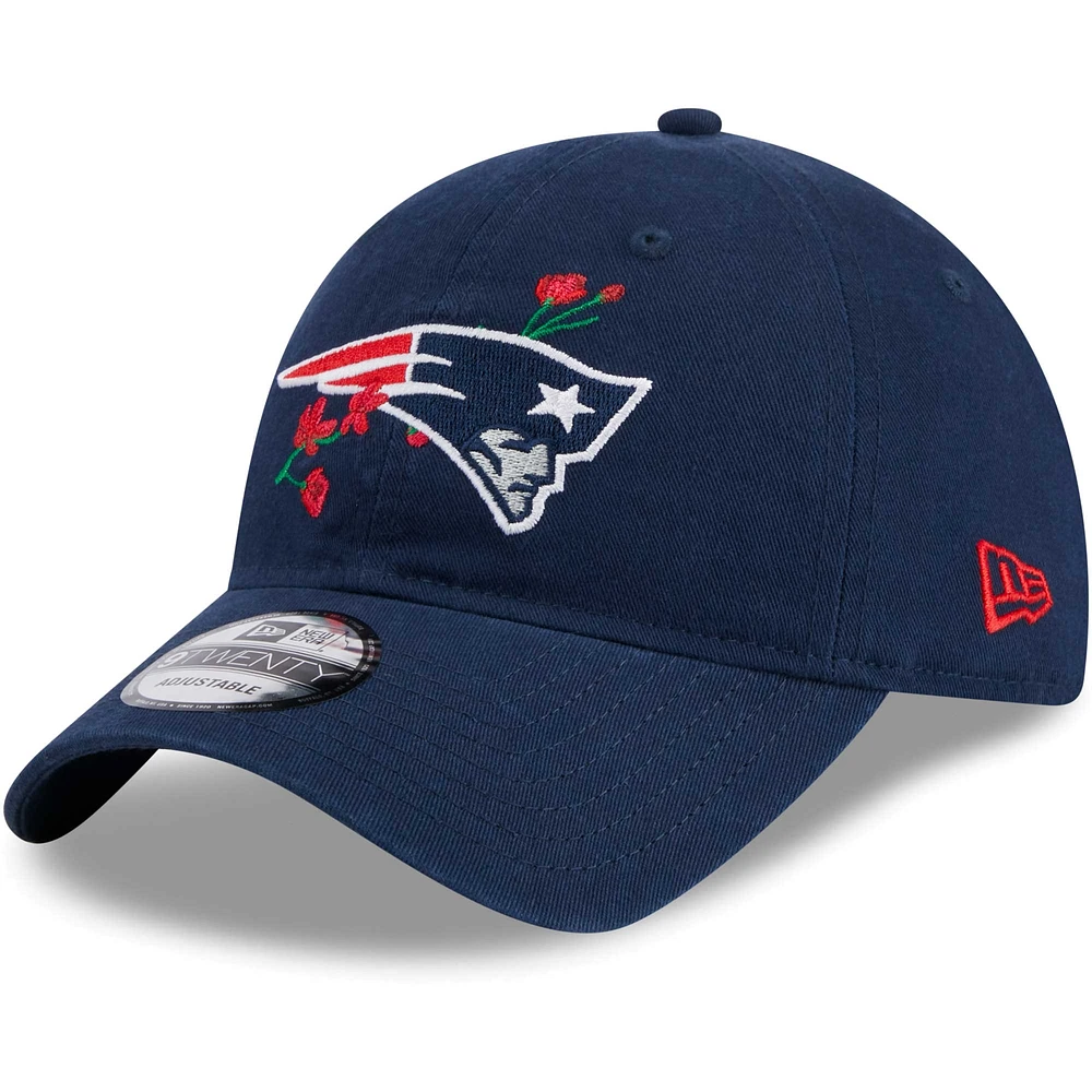 Casquette réglable New Era New England Patriots Game Day Flower 9TWENTY pour femme