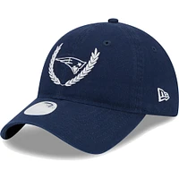 Casquette réglable New Era New England Patriots Leaves 9TWENTY bleu marine pour femme