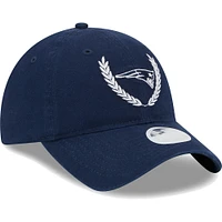 Casquette réglable New Era New England Patriots Leaves 9TWENTY bleu marine pour femme