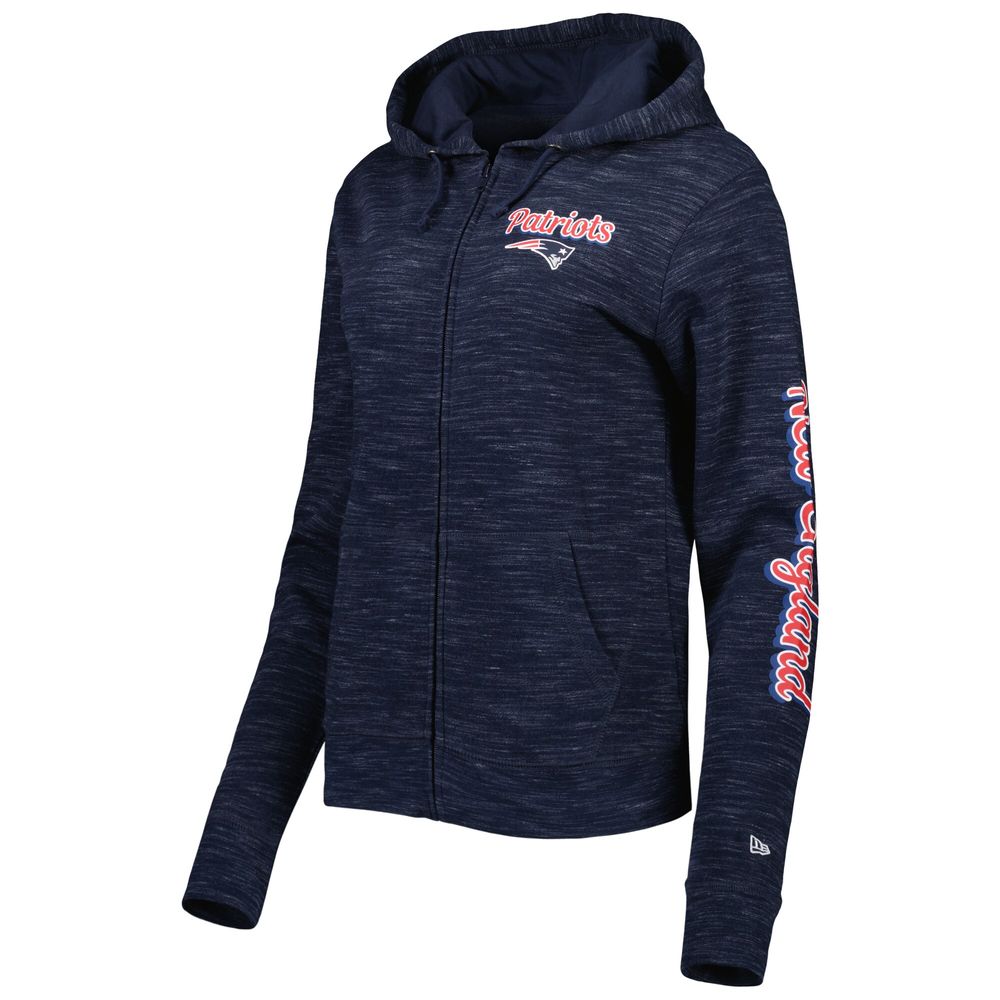 Women's New Era Navy England Patriots Reverse Full-Zip Hoodie