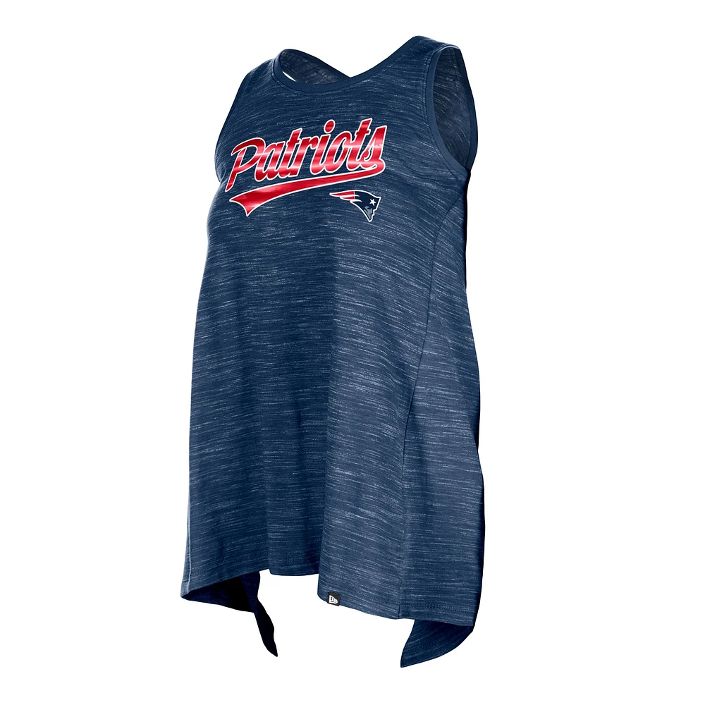 Women's New Era  Navy England Patriots Space Dye Active Tank Top