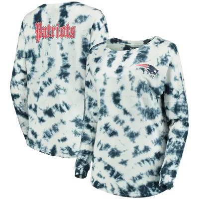 New England Patriots Era Women's Tie-Dye Long Sleeve T-Shirt - Navy