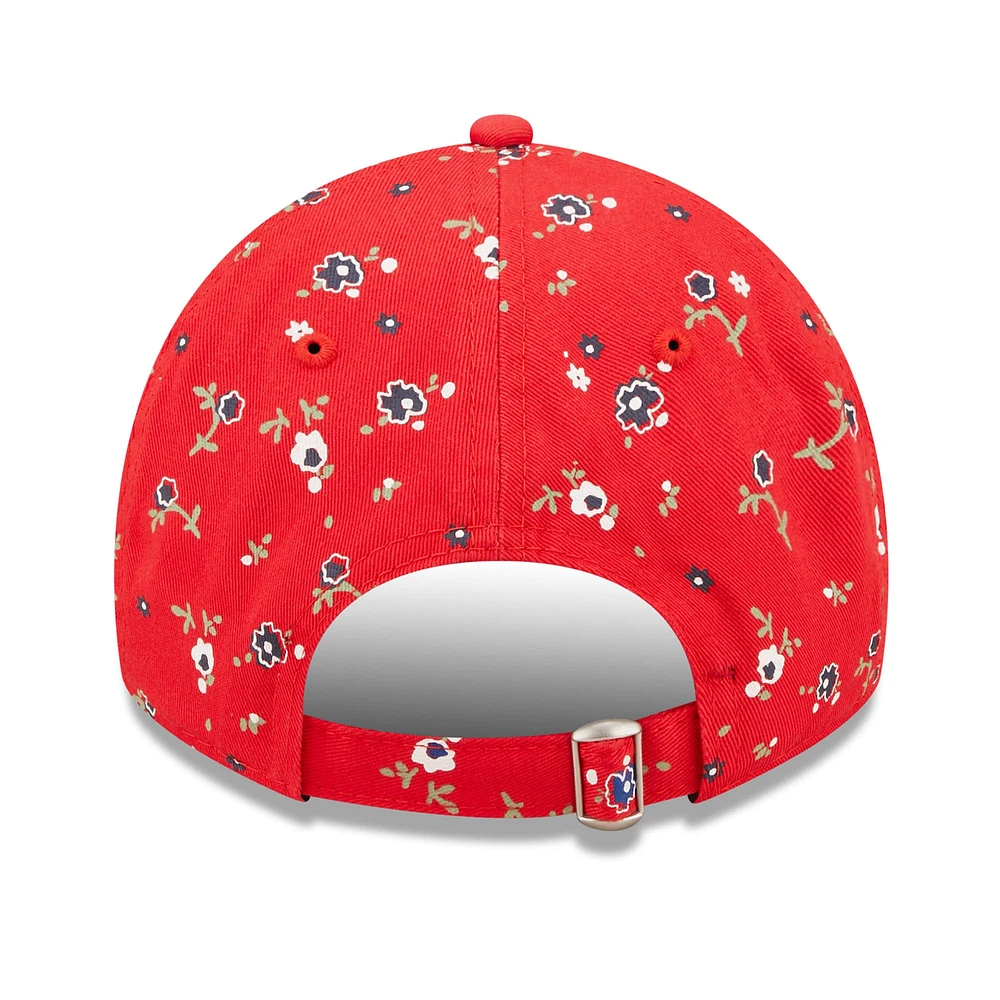 Women's New Era Red New England Patriots  Floral 9TWENTY Adjustable Hat