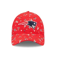 Women's New Era Red New England Patriots Logo Floral 9TWENTY - Adjustable Hat