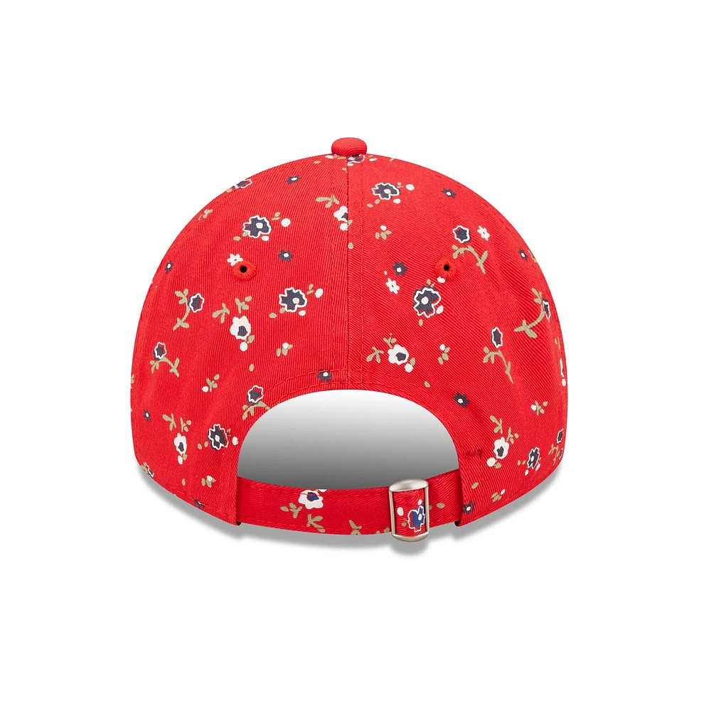 9TWENTY pour femme New Era Red New England Patriots Logo Floral - Casquette réglable