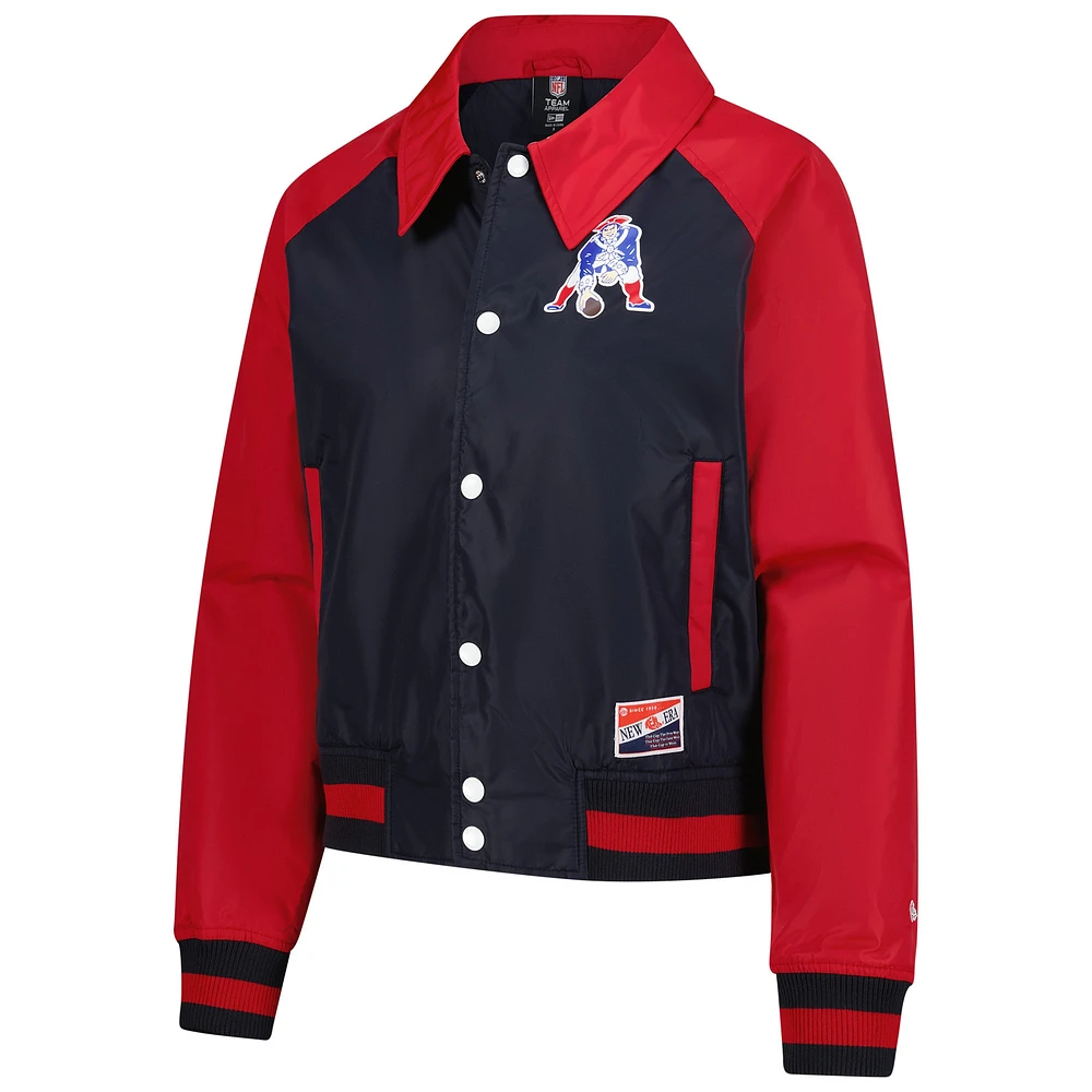 Women's New Era Royal England Patriots Coaches Raglan Full-Snap Jacket