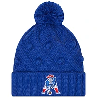 Bonnet en tricot Toasty à revers avec pompon des Patriots de la Nouvelle-Angleterre New Era pour femme