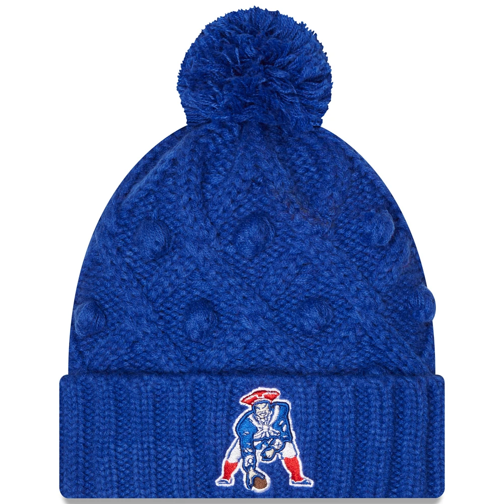 Bonnet en tricot Toasty à revers avec pompon des Patriots de la Nouvelle-Angleterre New Era pour femme