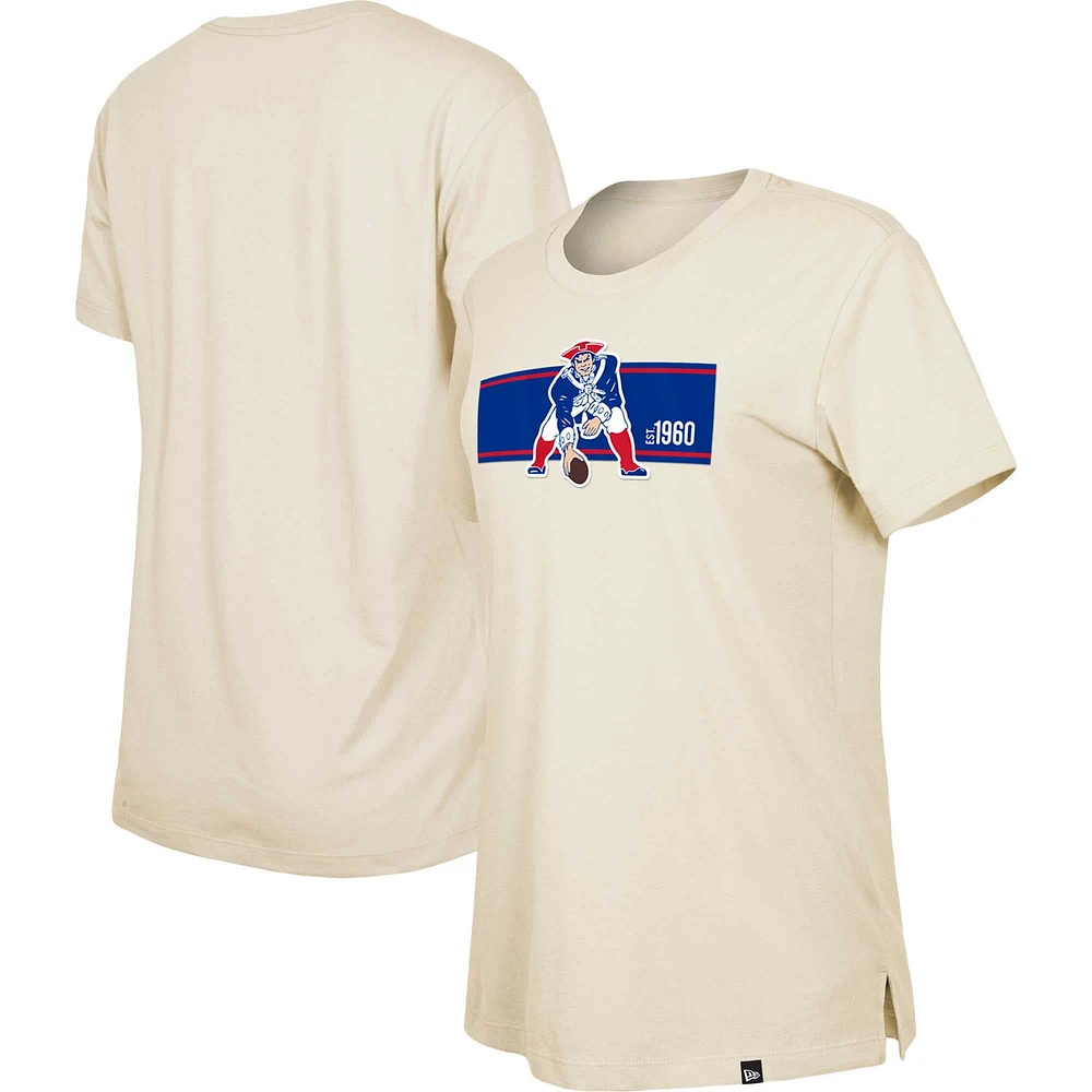 Women's New Era  Tan England Patriots Third Down Historic T-Shirt