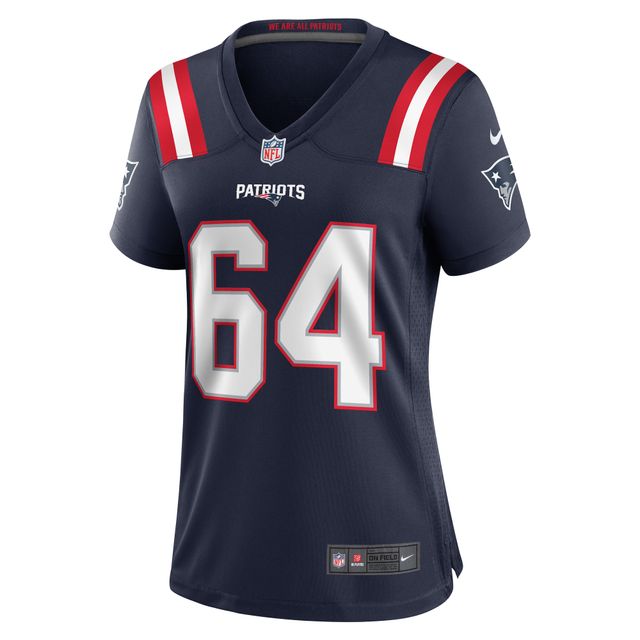 Maillot de joueur match des New England Patriots Nike Andrew Stueber pour femme, bleu marine