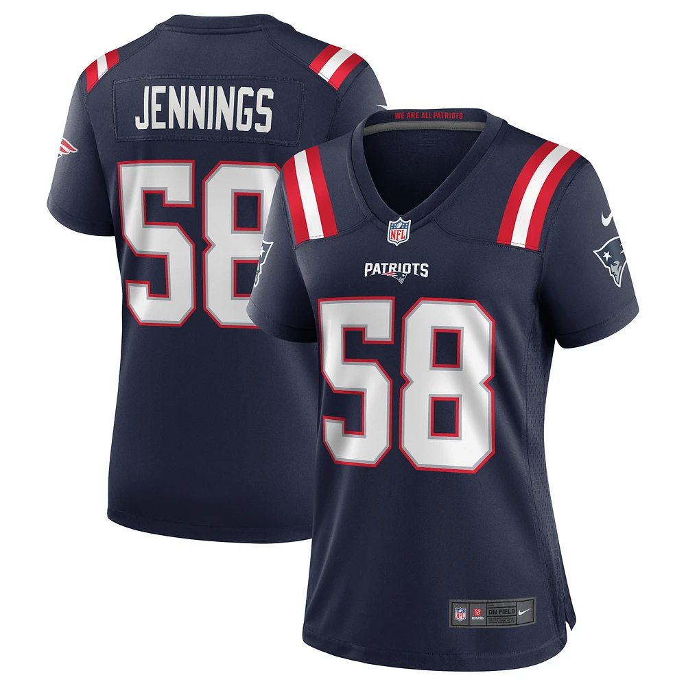 Maillot de match l'équipe Nike Anfernee Jennings pour femme, bleu marine, New England Patriots