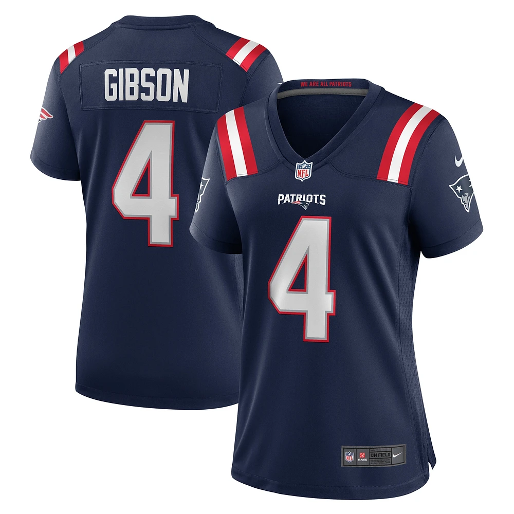 Maillot de match Nike Antonio Gibson bleu marine New England Patriots pour femme