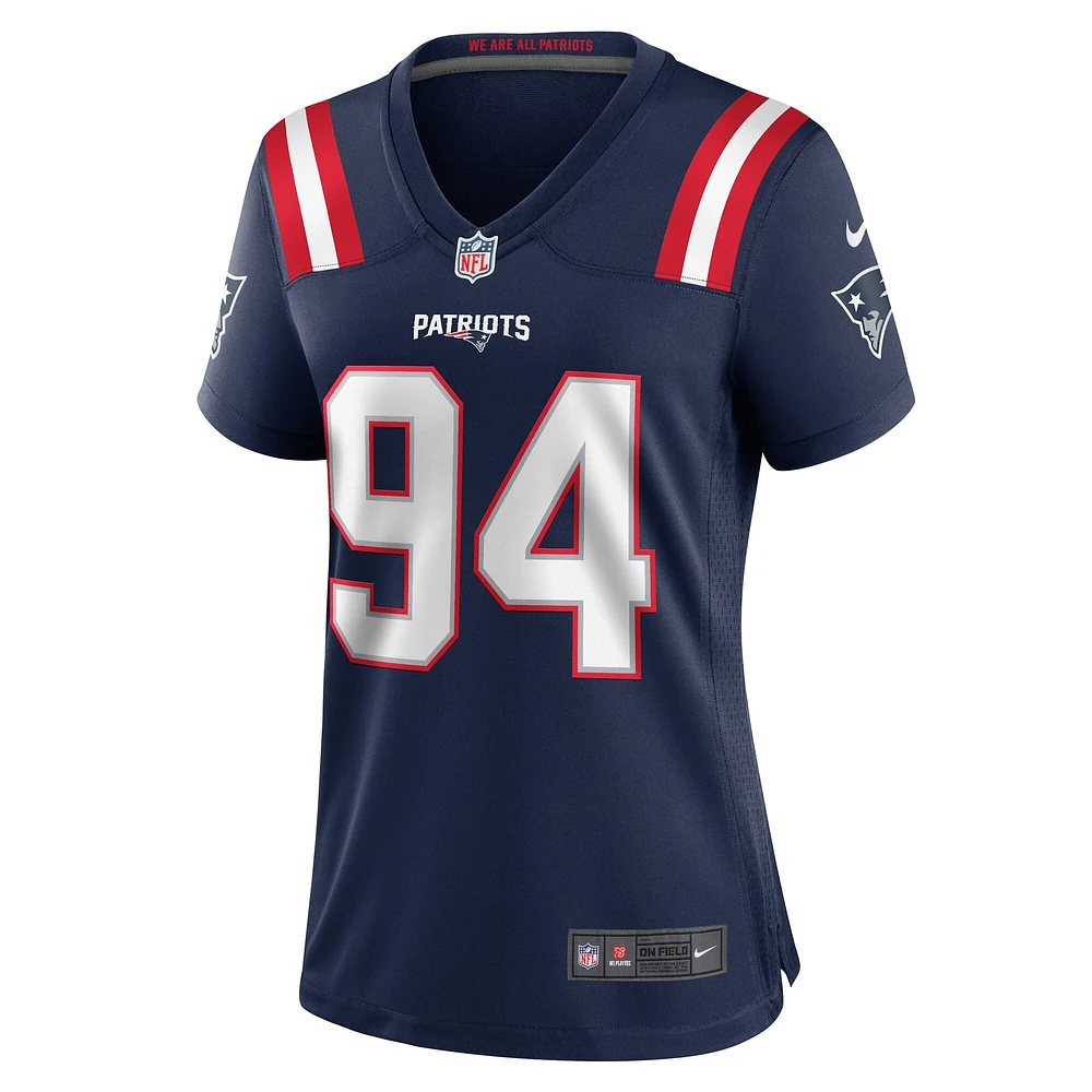 Maillot de match Nike Armon Watts bleu marine pour femme des New England Patriots