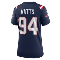 Maillot de match Nike Armon Watts bleu marine pour femme des New England Patriots