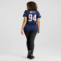 Maillot de match Nike Armon Watts bleu marine pour femme des New England Patriots