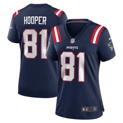 Maillot de match Nike Austin Hooper bleu marine des New England Patriots pour femme