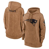 Women's Nike  Brown New England Patriots 2023 Salute To Service Pullover Hoodie