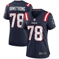 Maillot de joueur retraité Nike Bruce Armstrong Navy New England Patriots Game pour femme