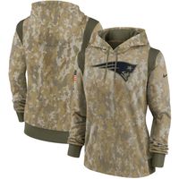 Women's Nike Camo New England Patriots 2021 Salute To Service - Therma Performance Pullover Hoodie