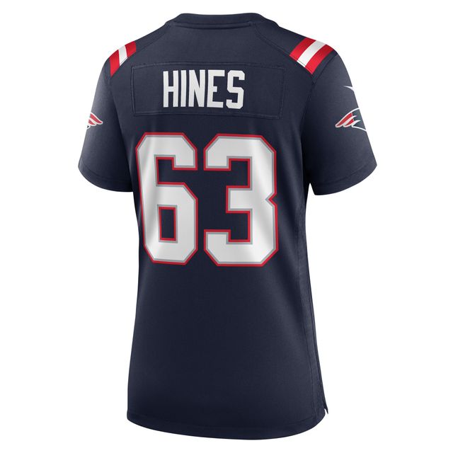 Maillot de joueur match des New England Patriots Nike Chasen Hines pour femme, bleu marine