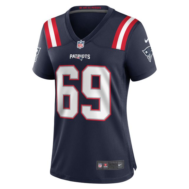 Maillot de joueur match des New England Patriots Nike Cole Strange pour femme, bleu marine