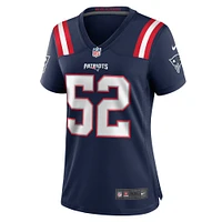 Maillot de match Nike Curtis Jacobs bleu marine pour femme des New England Patriots