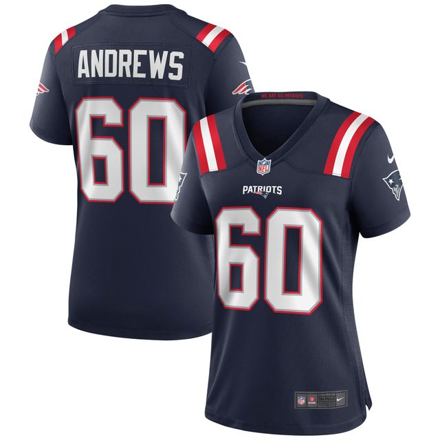 Maillot de match Nike David Andrews pour femme, bleu marine, New England Patriots