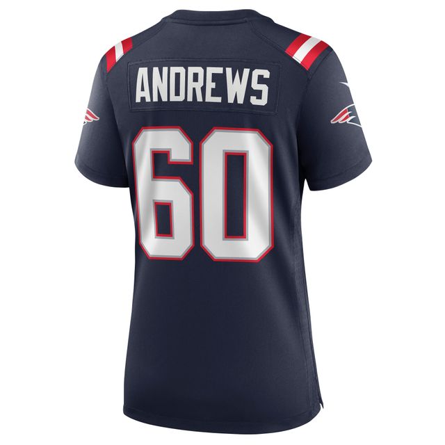 Maillot de match Nike David Andrews pour femme, bleu marine, New England Patriots