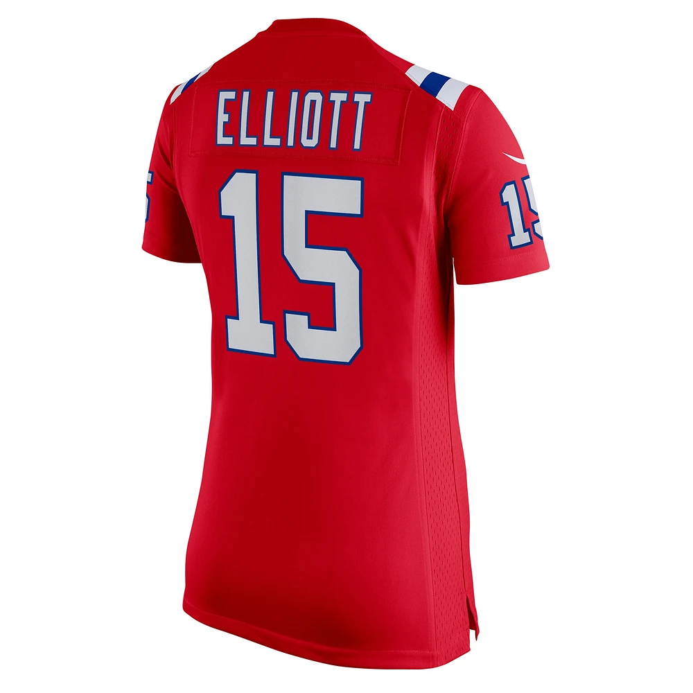 Maillot de joueur jeu alternatif Nike Ezekiel Elliott pour femme des New England Patriots, rouge