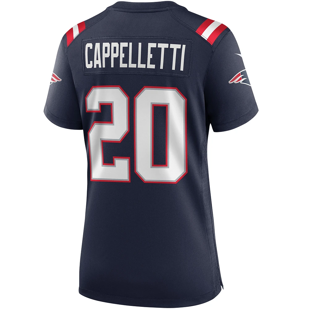 Maillot de joueur retraité Nike Gino Cappelletti pour femme des New England Patriots, bleu marine